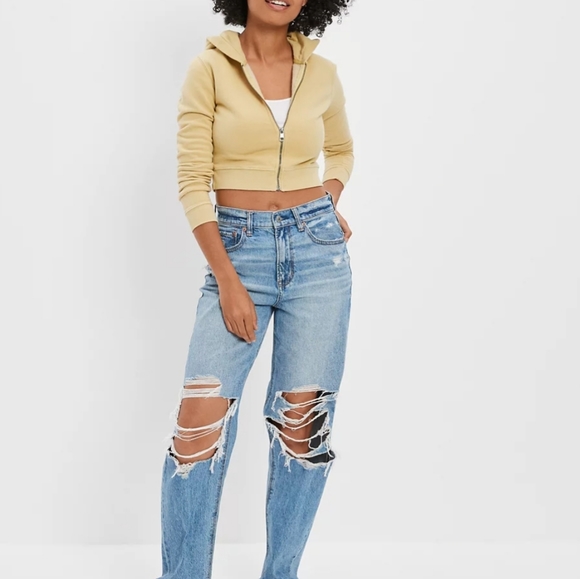 American Eagle Cropped Zip-up Hoodie - Picture 4 of 4